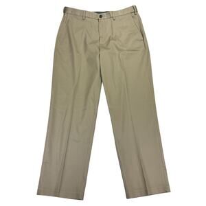 Haggar Mens Premium No Iron Classic Fit Stretch Dress Pants Khaki 34x29